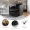 Flash Furniture Myles Club Style Commercial Barrel Accent Armchair, Black Leathersoft Upholstery, Brass Nail Trim BS-AC22-061-BLKPU-GG - alternate 2